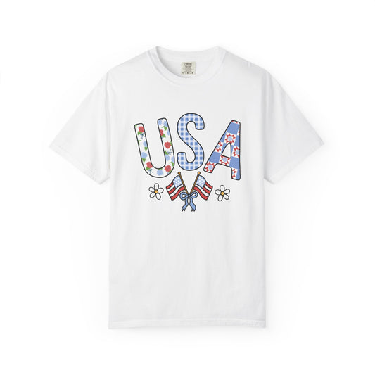 Comfort Colors-USA Floral T-Shirt