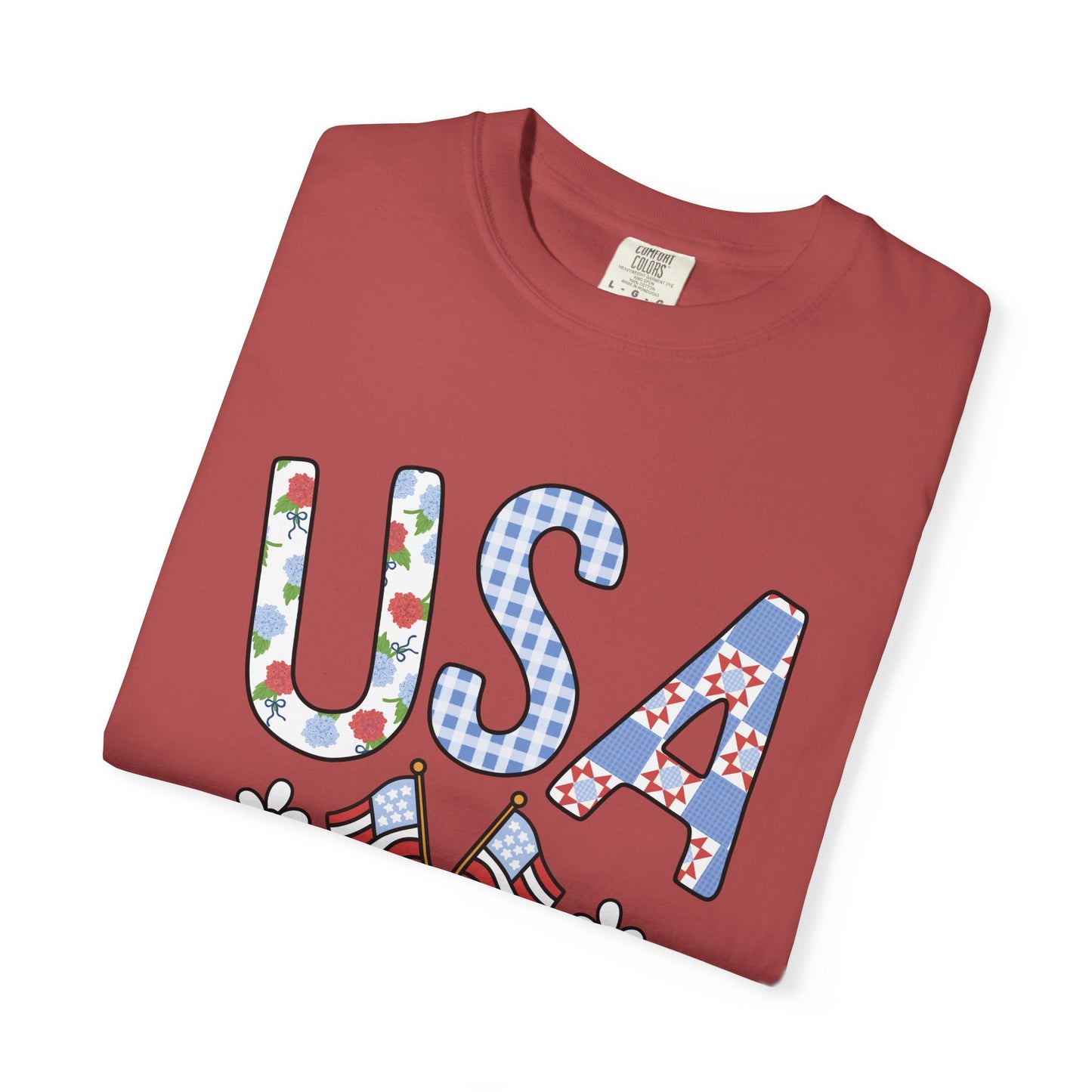 Comfort Colors-USA Floral T-Shirt
