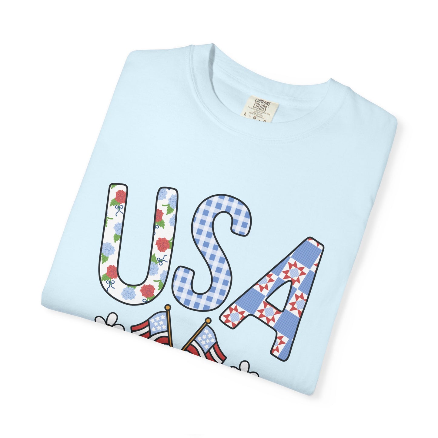 Comfort Colors-USA Floral T-Shirt