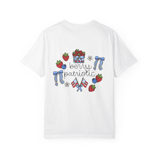Comfort Colors Berry Patriotic T-Shirt -pocket design