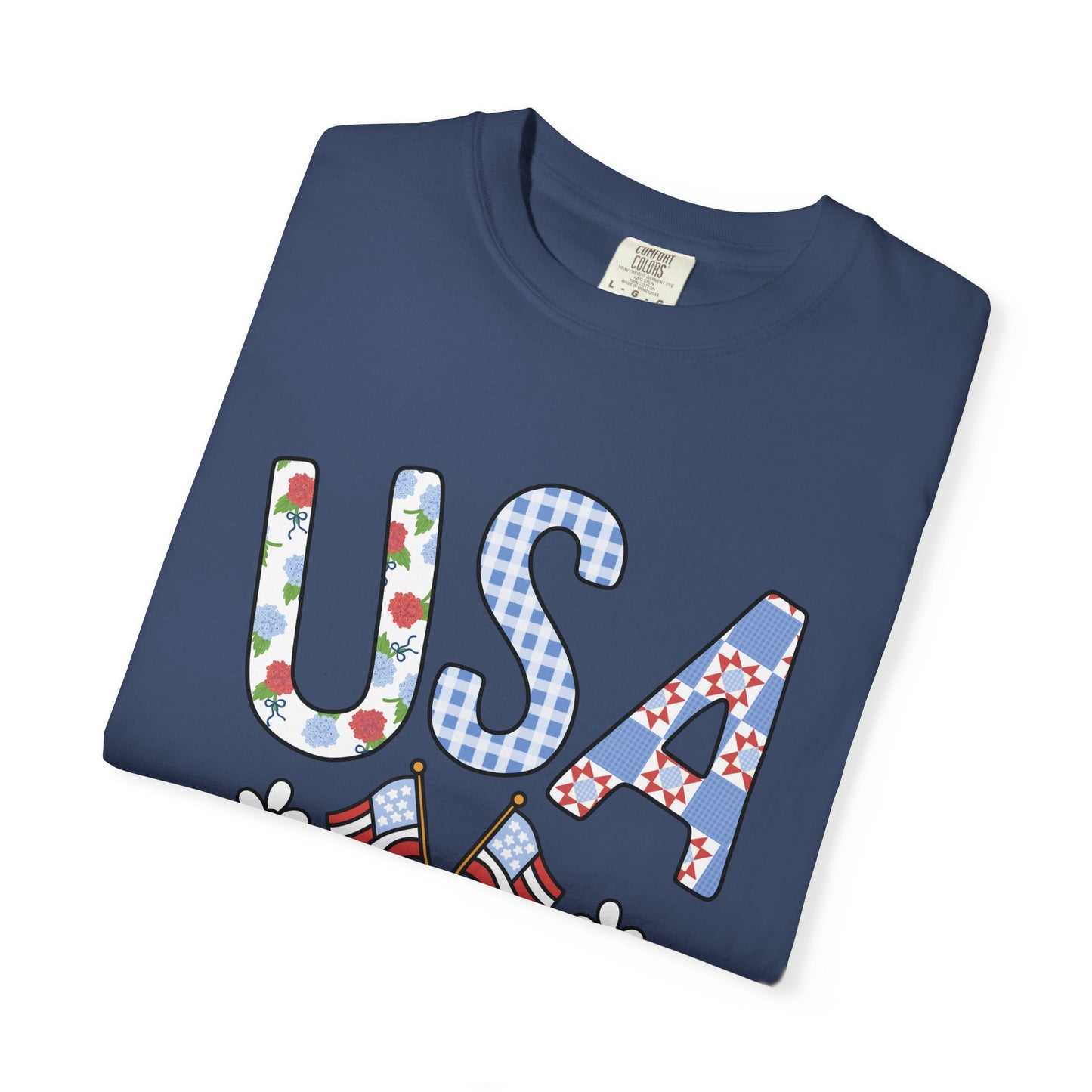 Comfort Colors-USA Floral T-Shirt