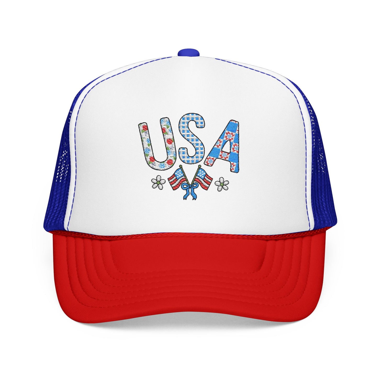 USA Floral Trucker Foam Mesh Hat