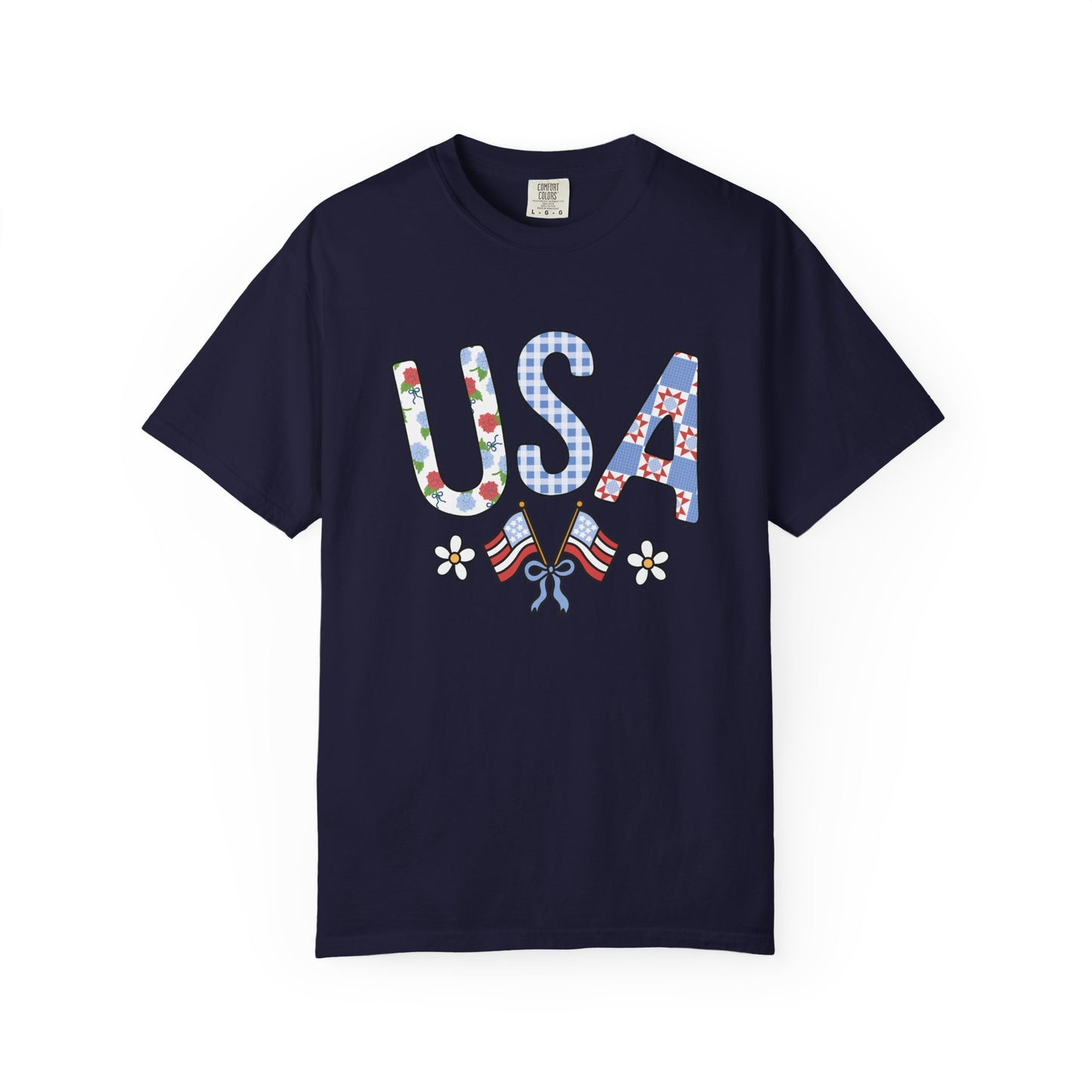 Comfort Colors-USA Floral T-Shirt