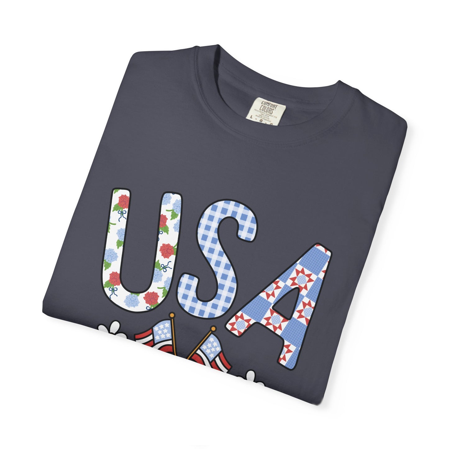 Comfort Colors-USA Floral T-Shirt