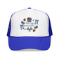 Embroidered Red White and Strawberry Foam, Mesh Trucker Hat