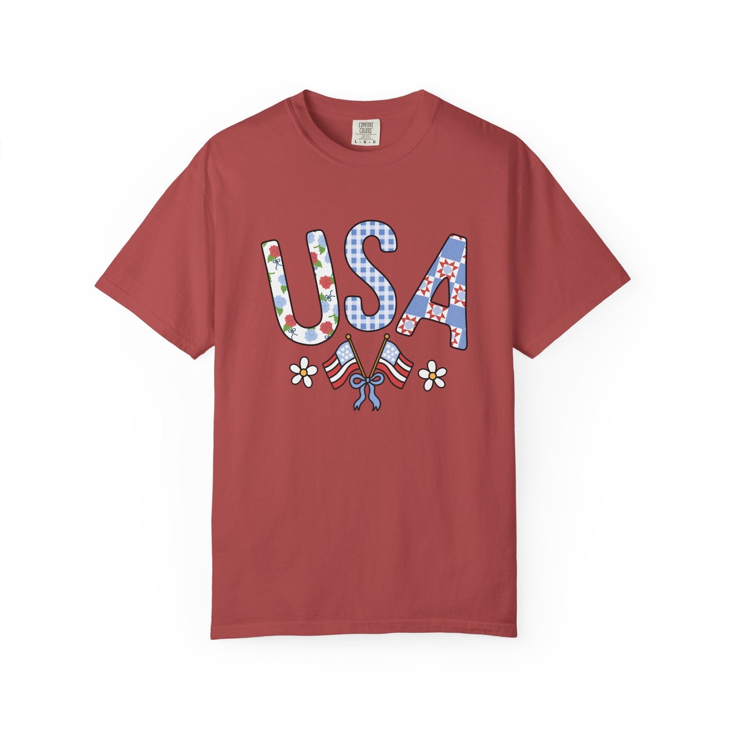 Comfort Colors-USA Floral T-Shirt
