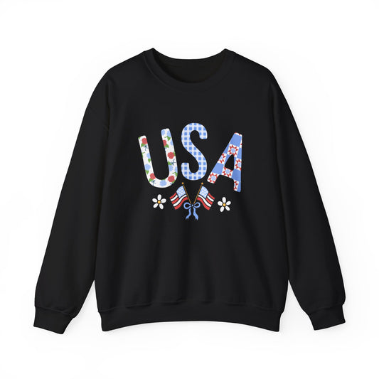 USA Floral Crewneck Sweatshirt