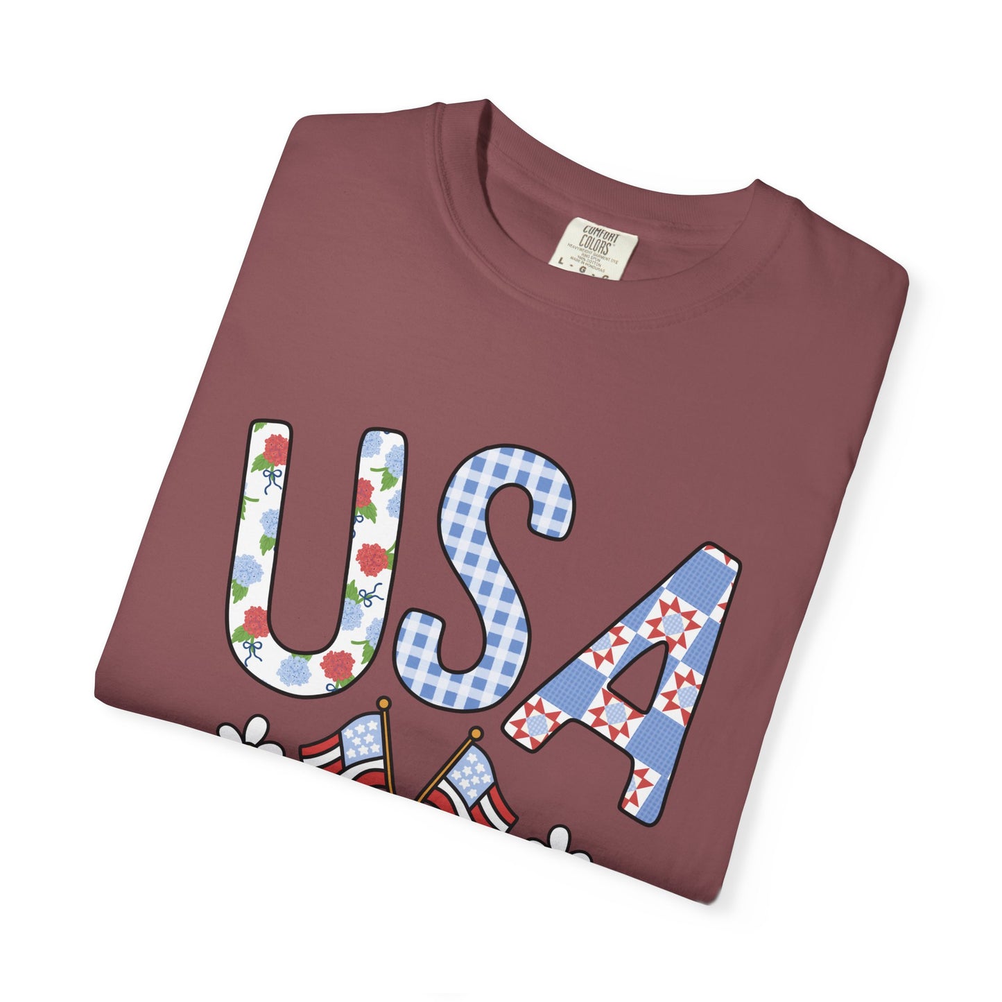 Comfort Colors-USA Floral T-Shirt