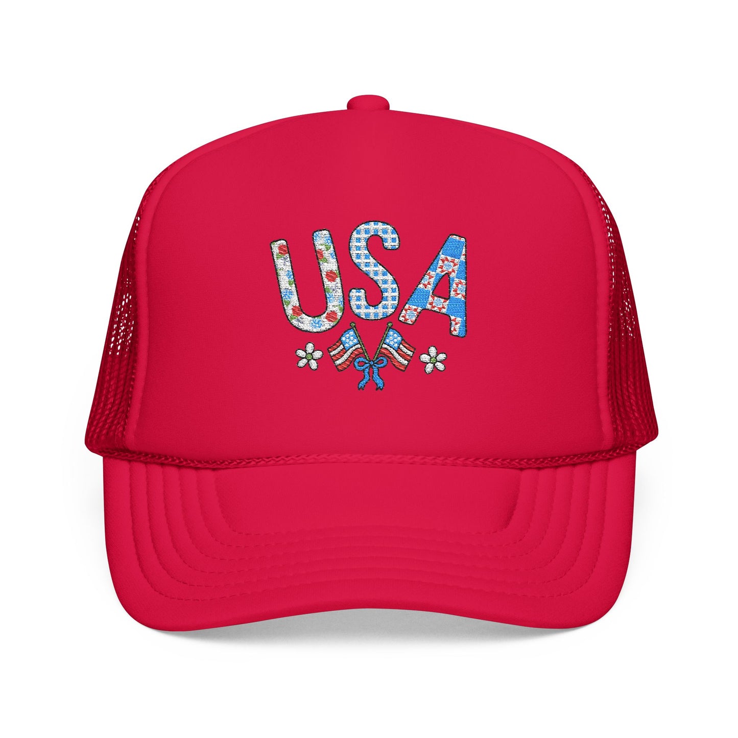 USA Floral Trucker Foam Mesh Hat