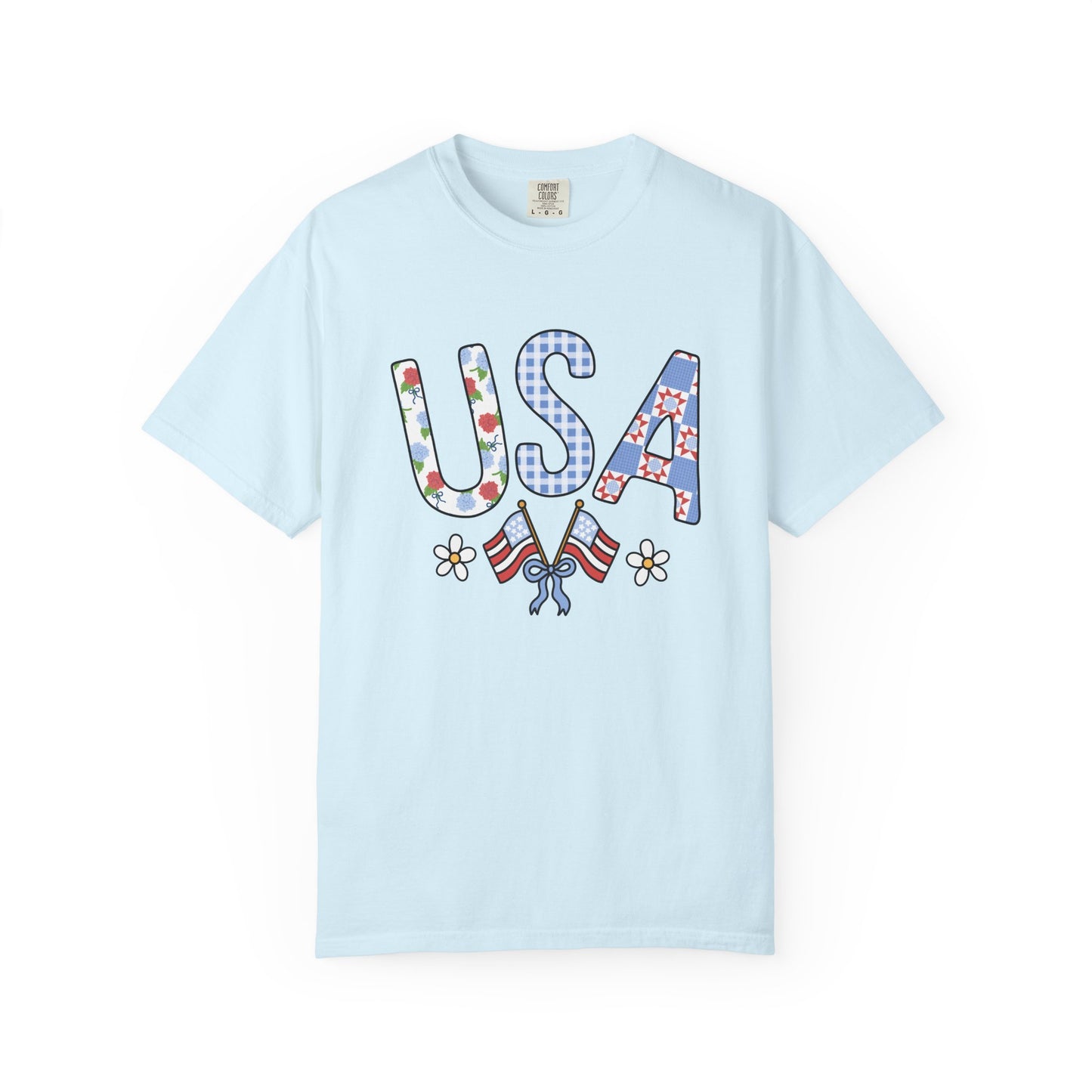 Comfort Colors-USA Floral T-Shirt
