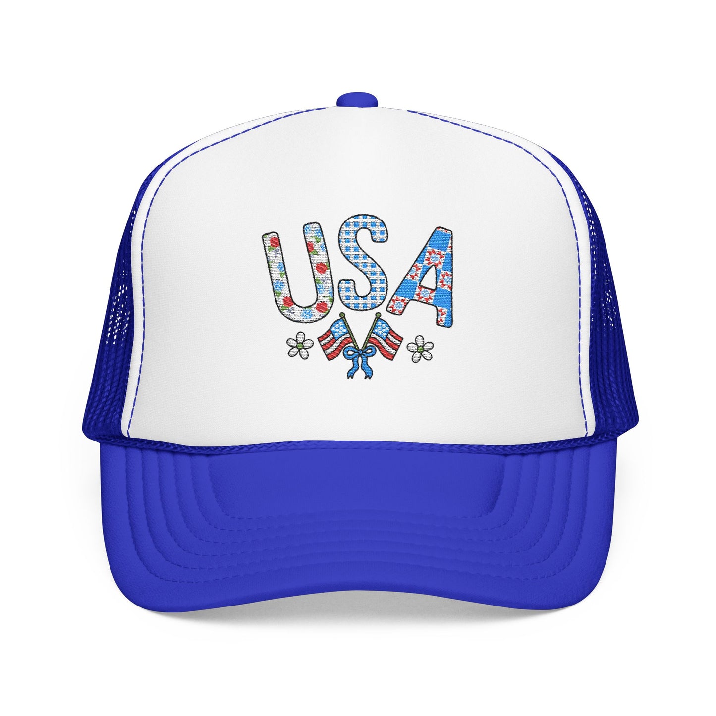 USA Floral Trucker Foam Mesh Hat