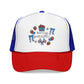 Embroidered Red White and Strawberry Foam, Mesh Trucker Hat