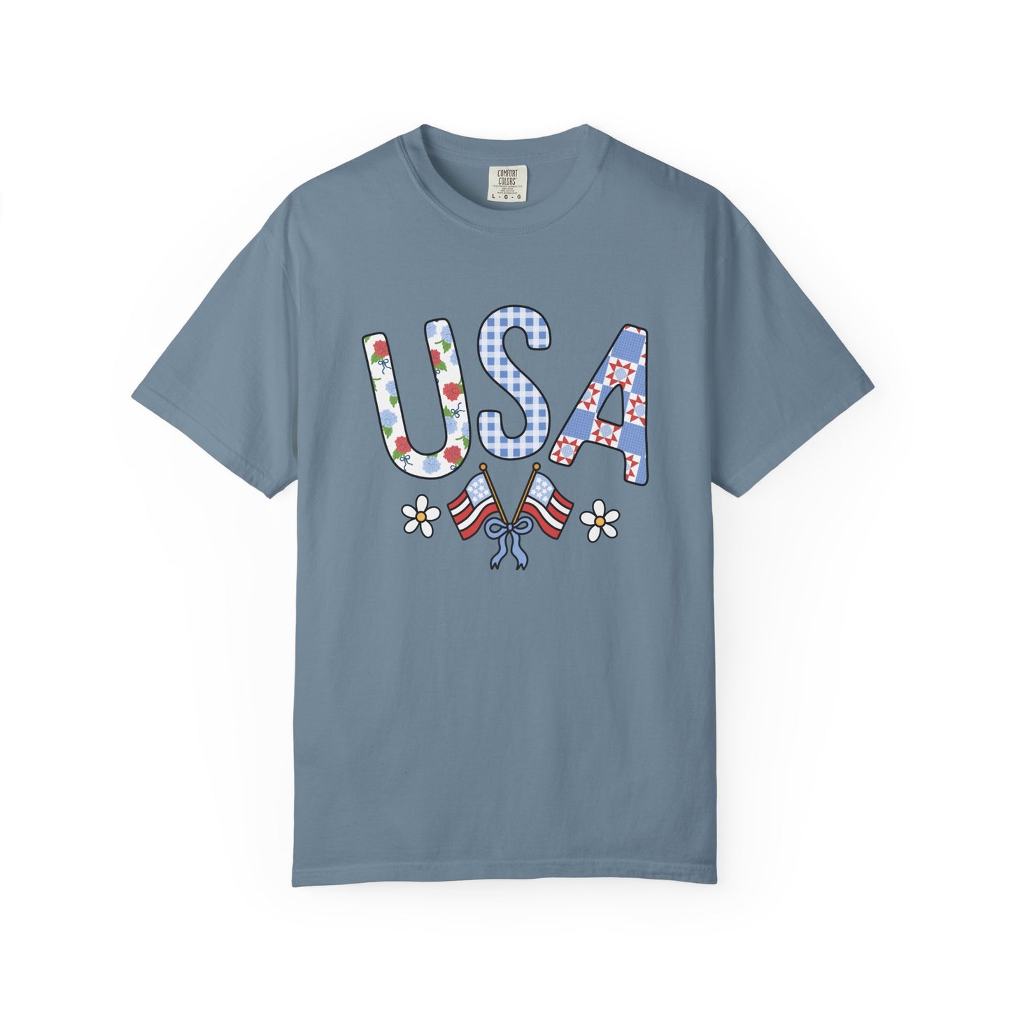 Comfort Colors-USA Floral T-Shirt