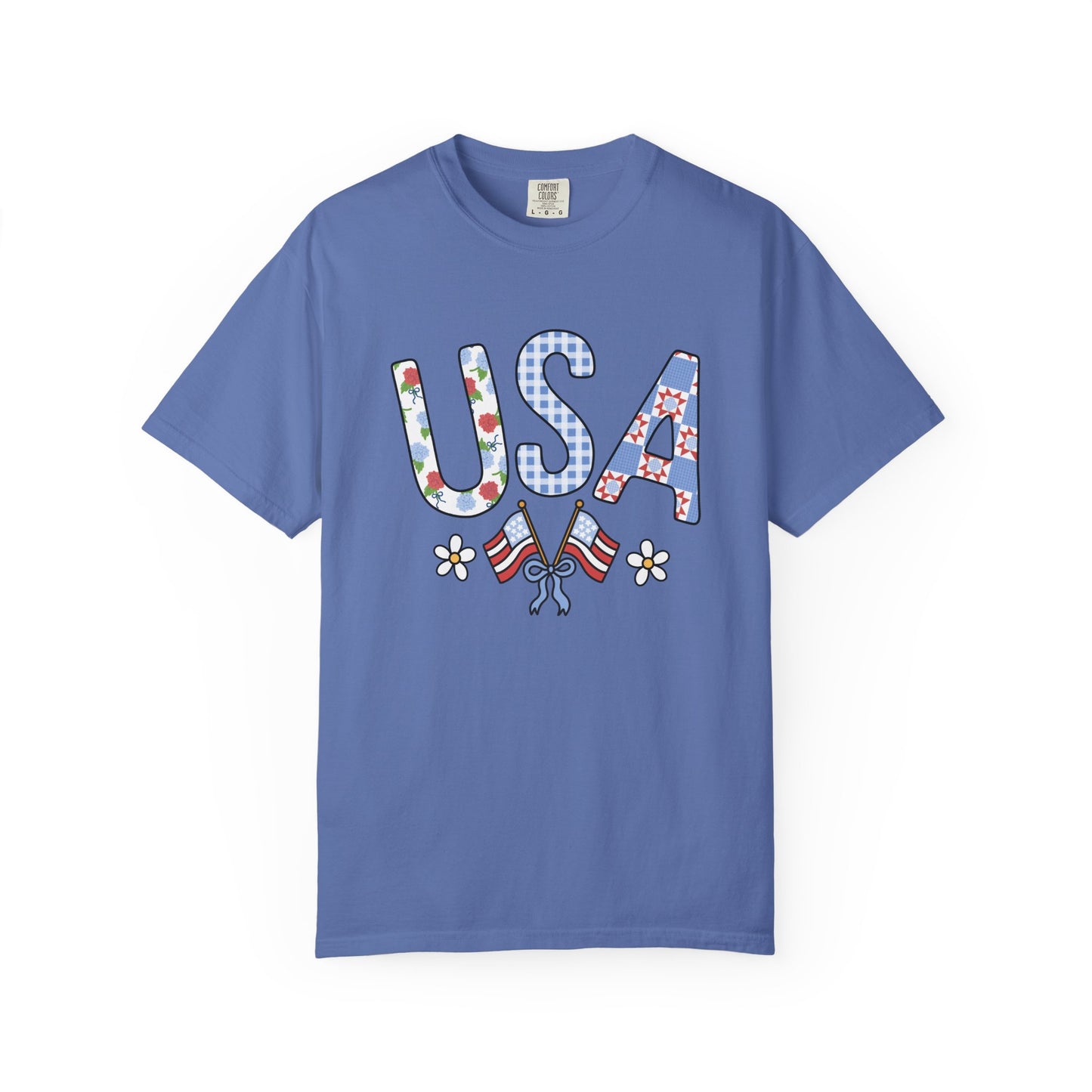 Comfort Colors-USA Floral T-Shirt
