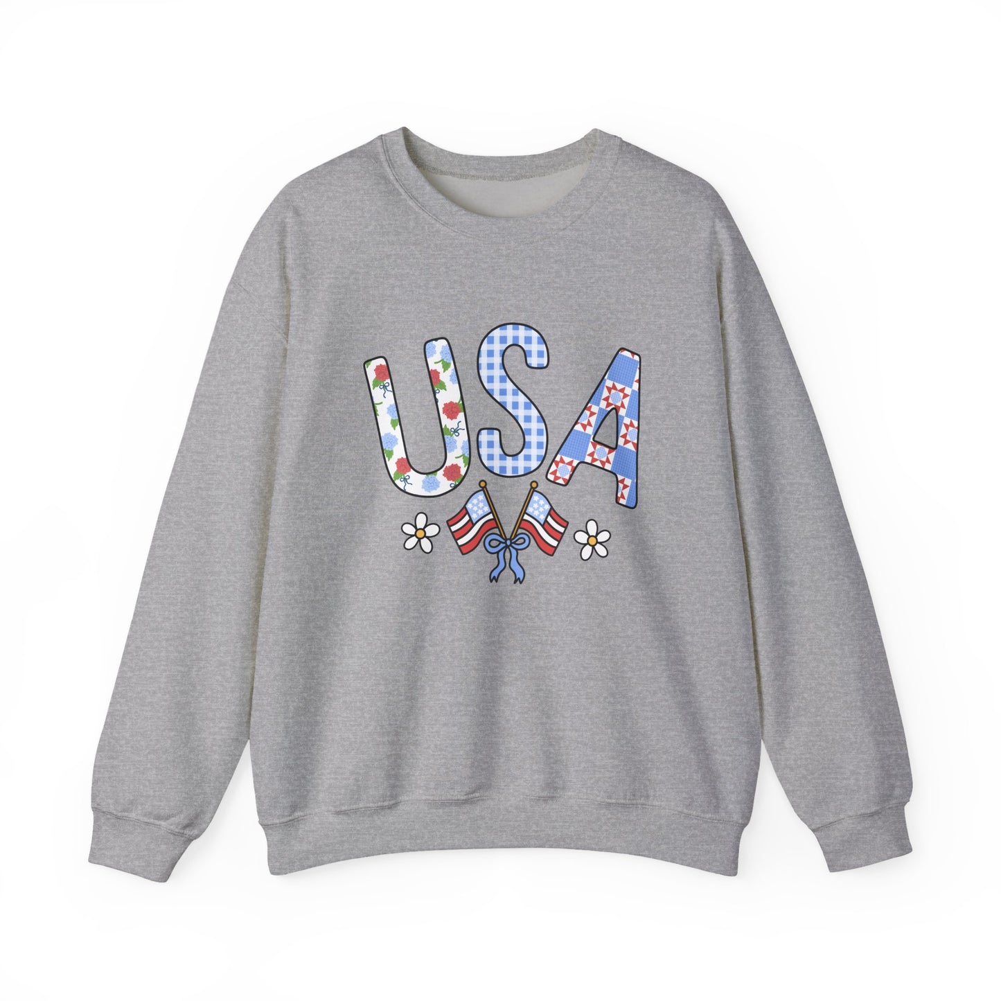 USA Floral Crewneck Sweatshirt