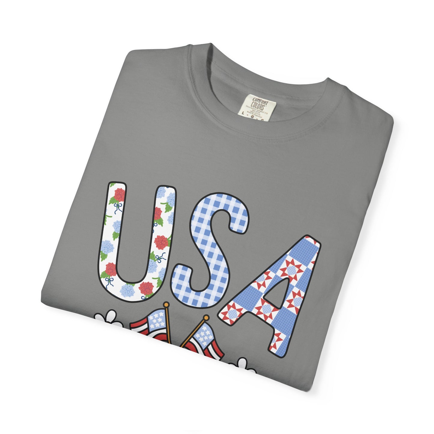 Comfort Colors-USA Floral T-Shirt