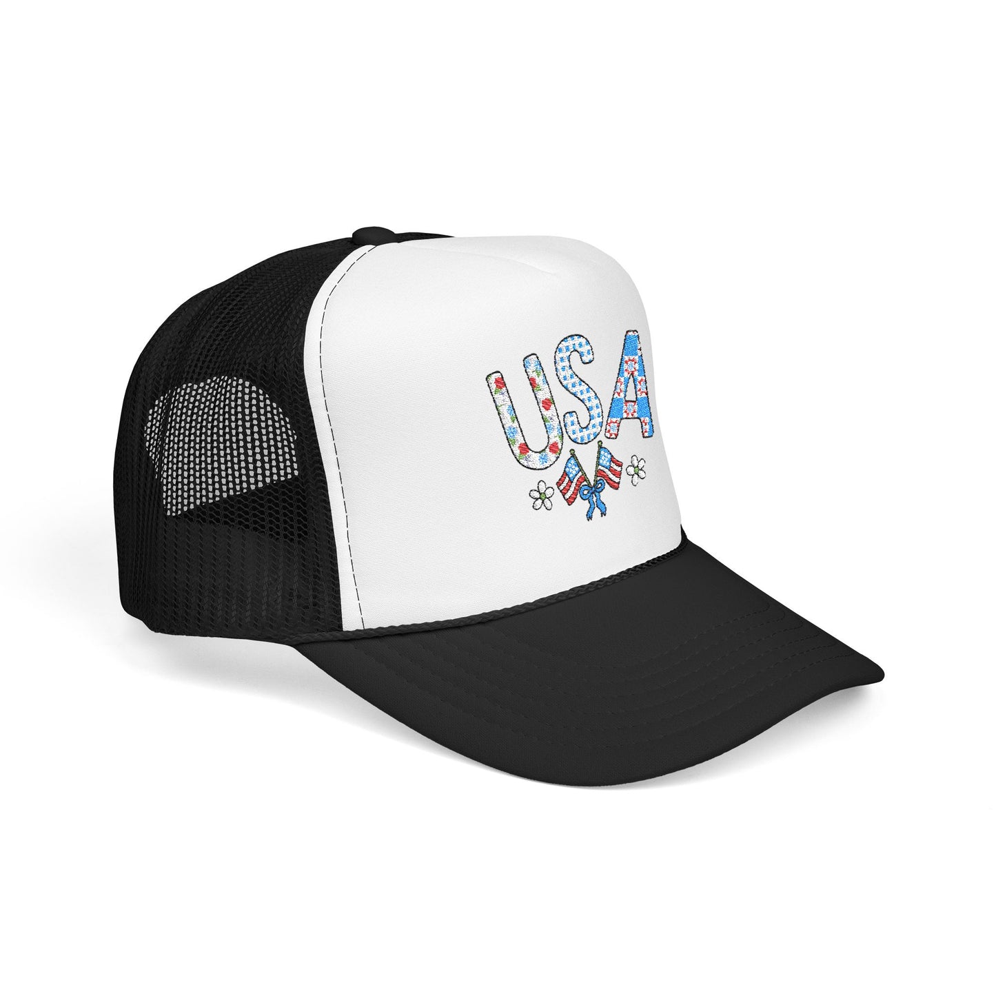 USA Floral Trucker Foam Mesh Hat