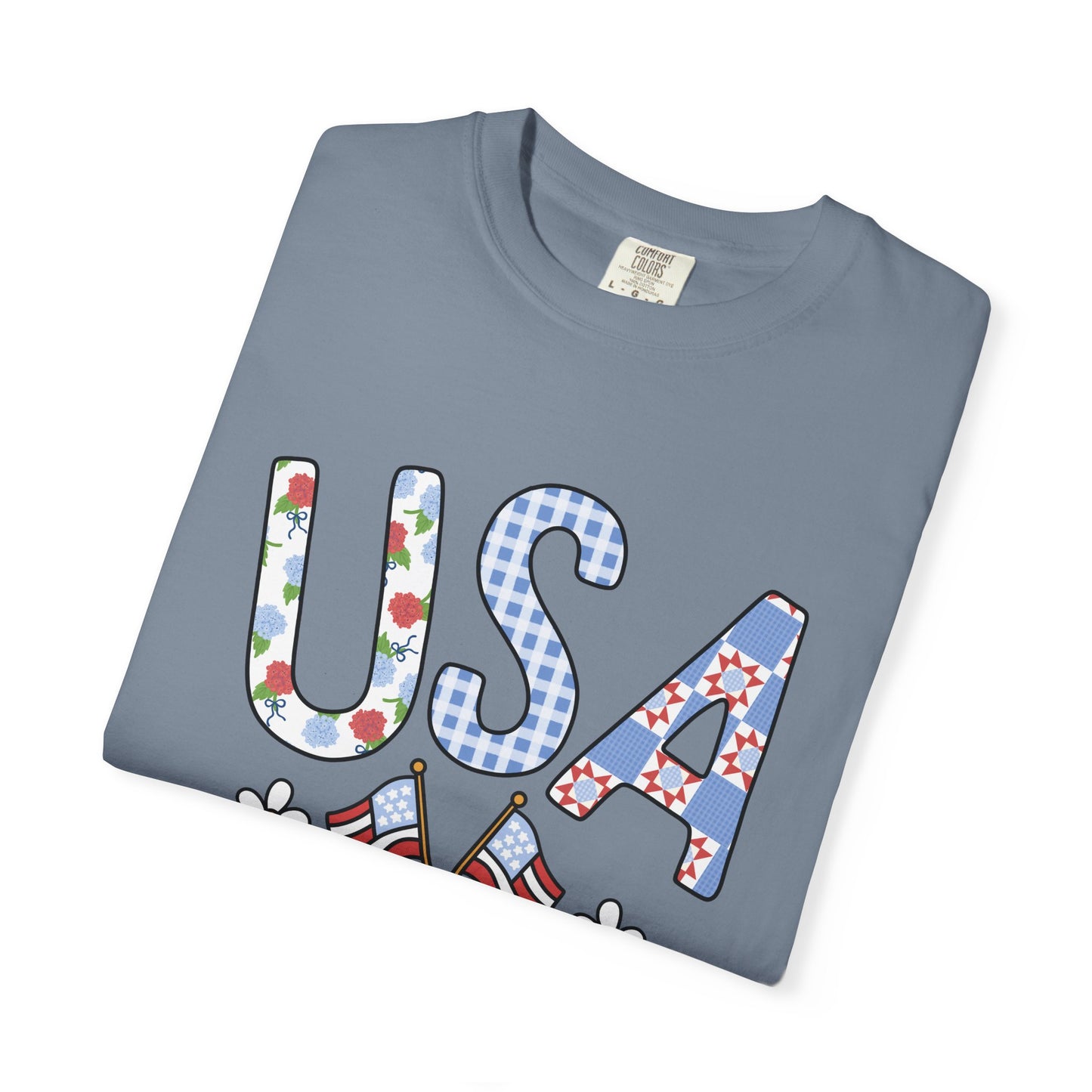 Comfort Colors-USA Floral T-Shirt