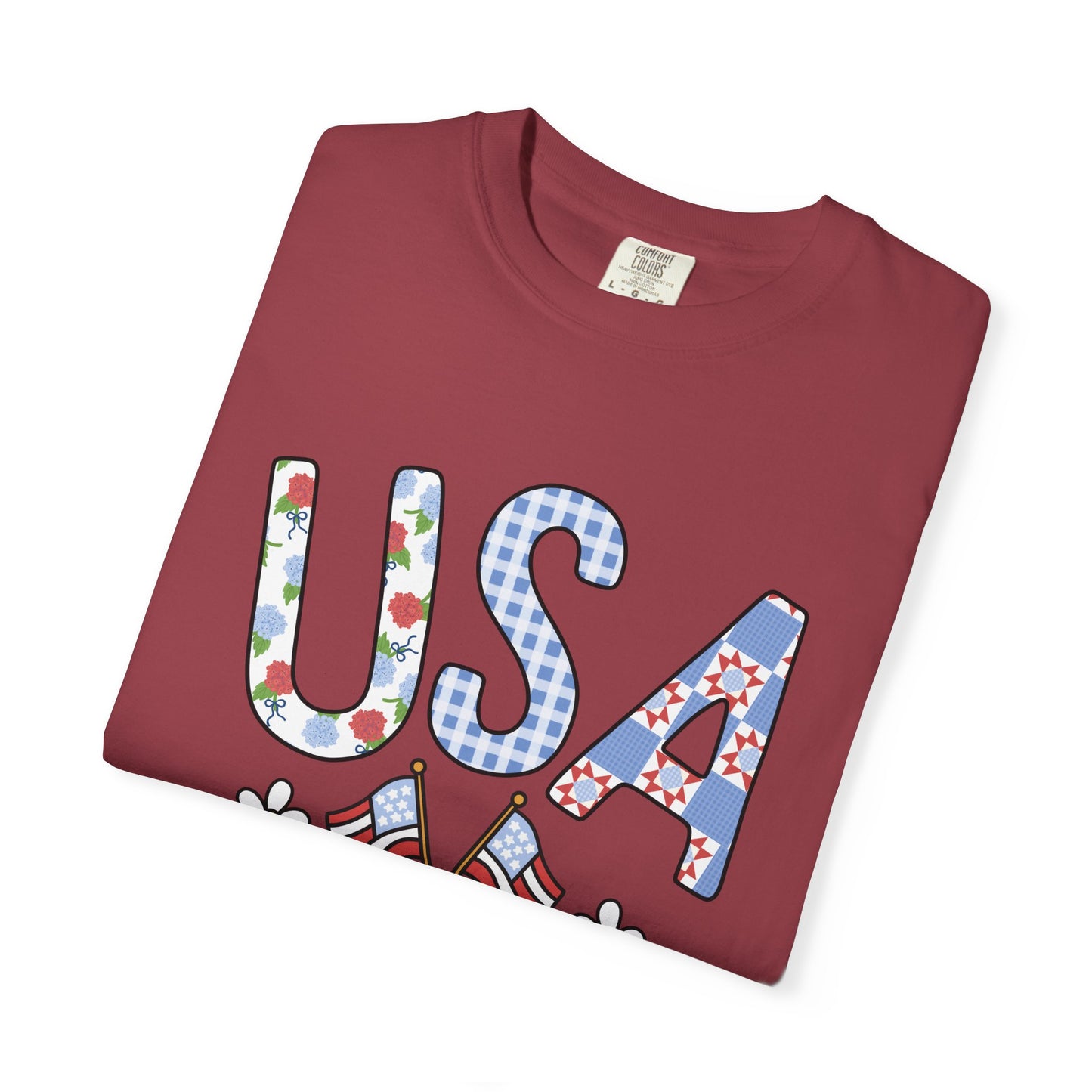 Comfort Colors-USA Floral T-Shirt