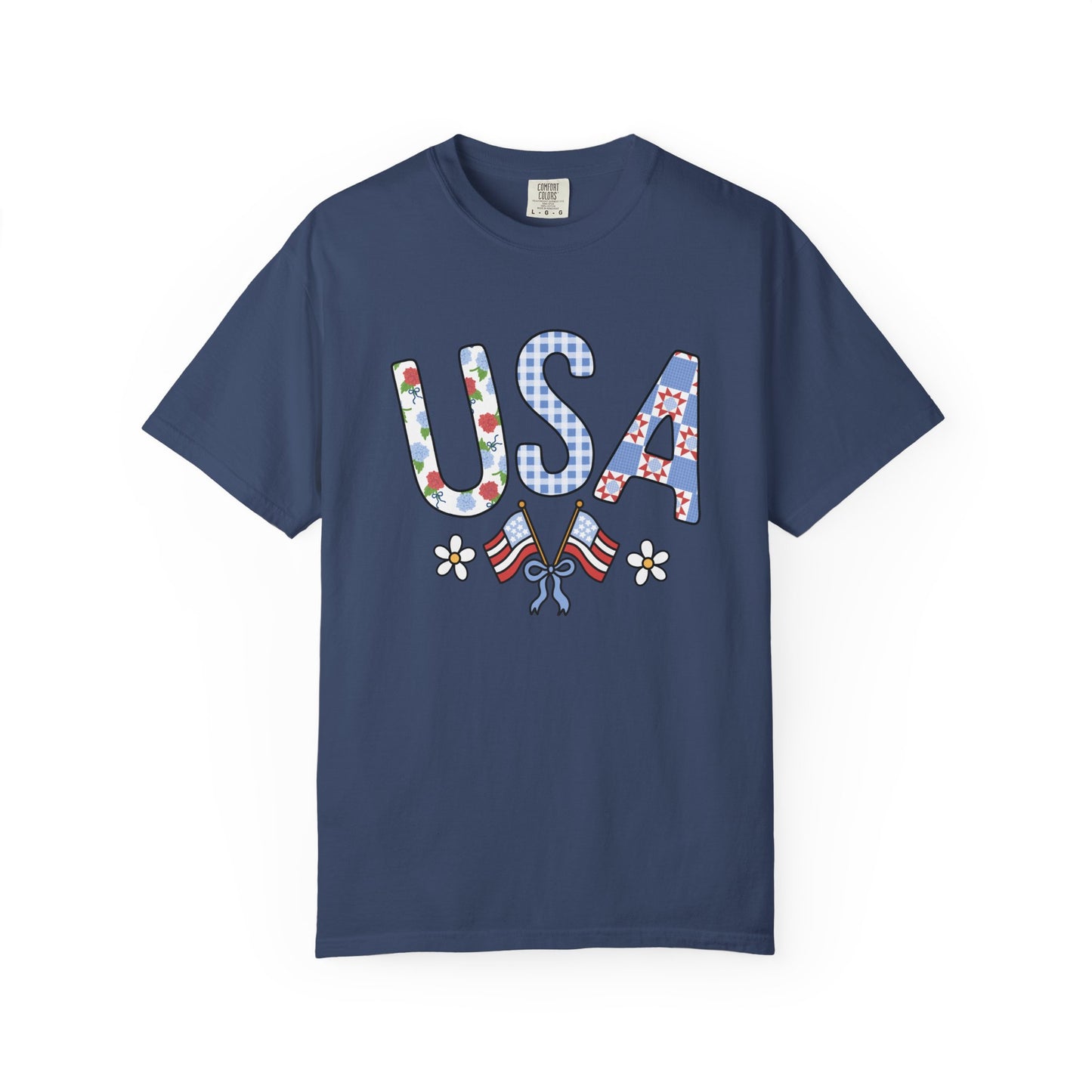 Comfort Colors-USA Floral T-Shirt