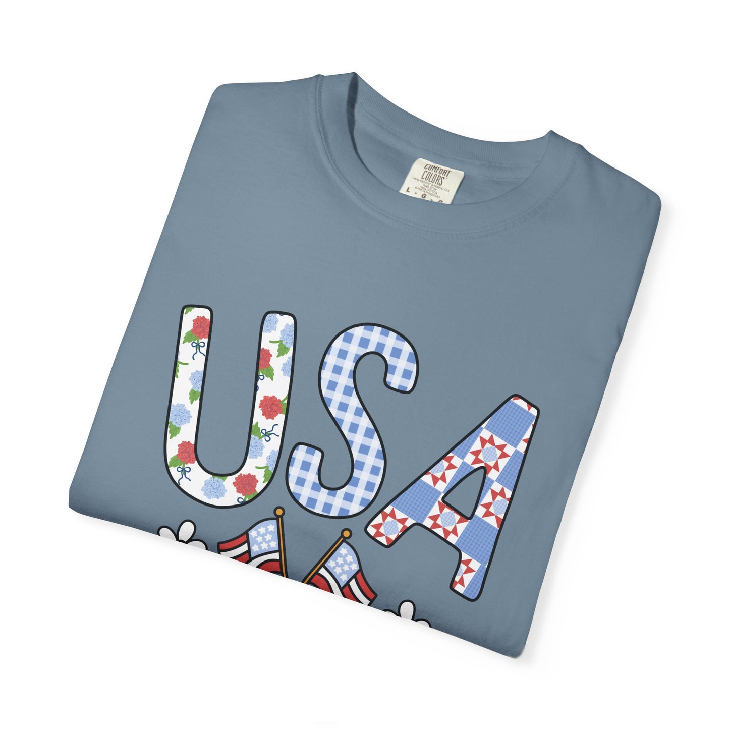 Comfort Colors-USA Floral T-Shirt