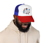 Embroidered Red White and Strawberry Foam, Mesh Trucker Hat