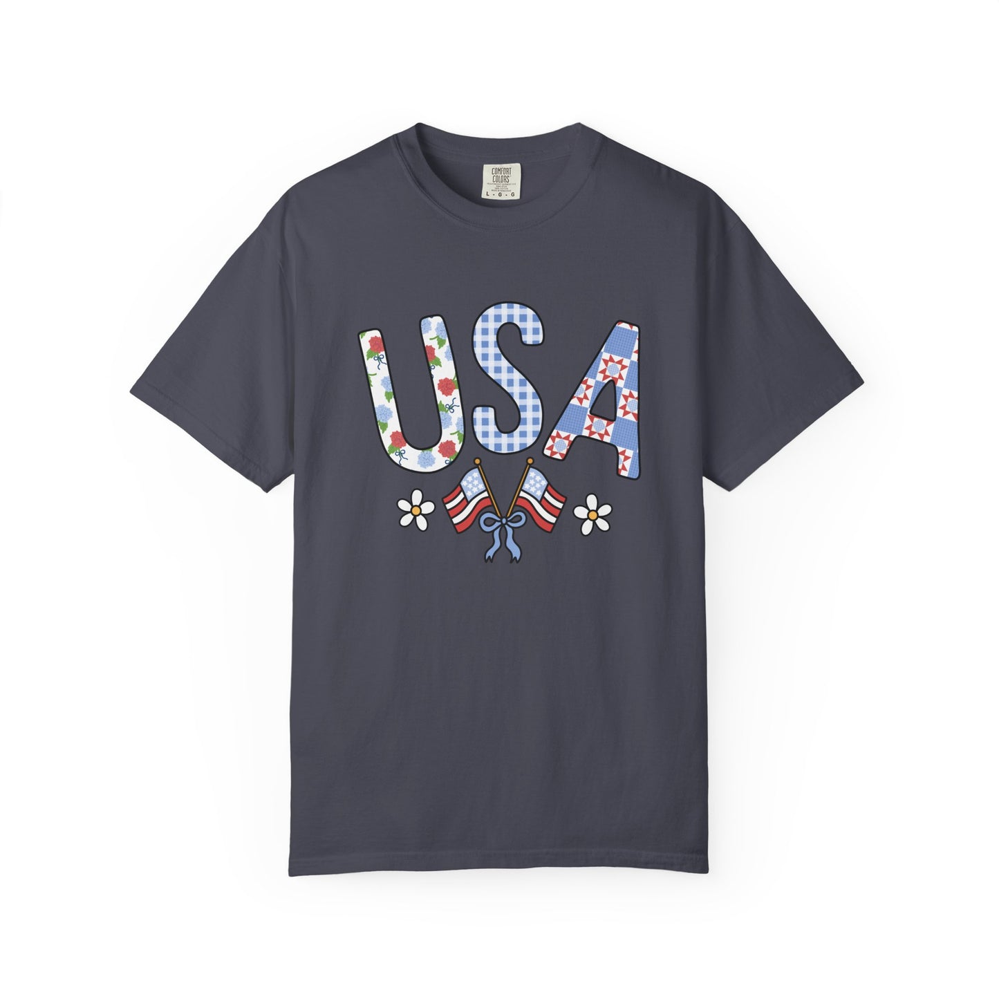 Comfort Colors-USA Floral T-Shirt
