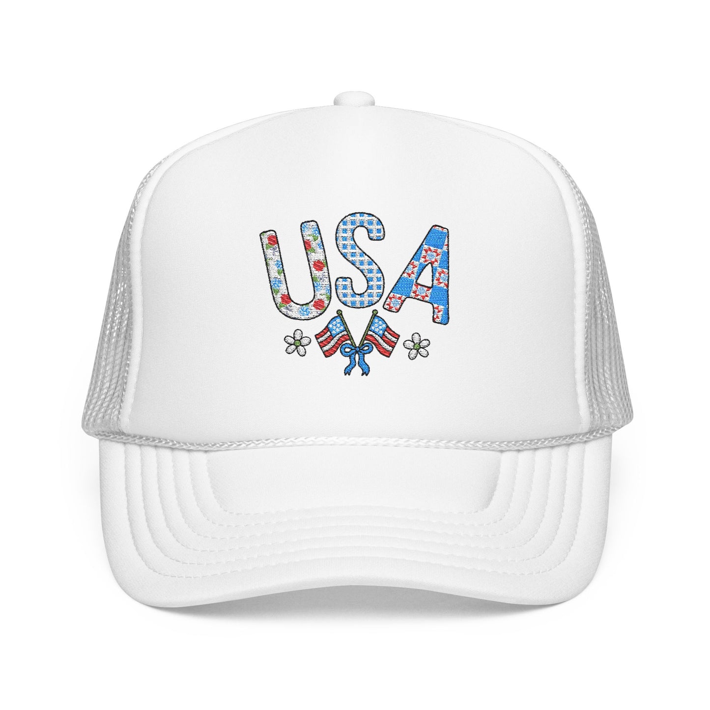 USA Floral Trucker Foam Mesh Hat