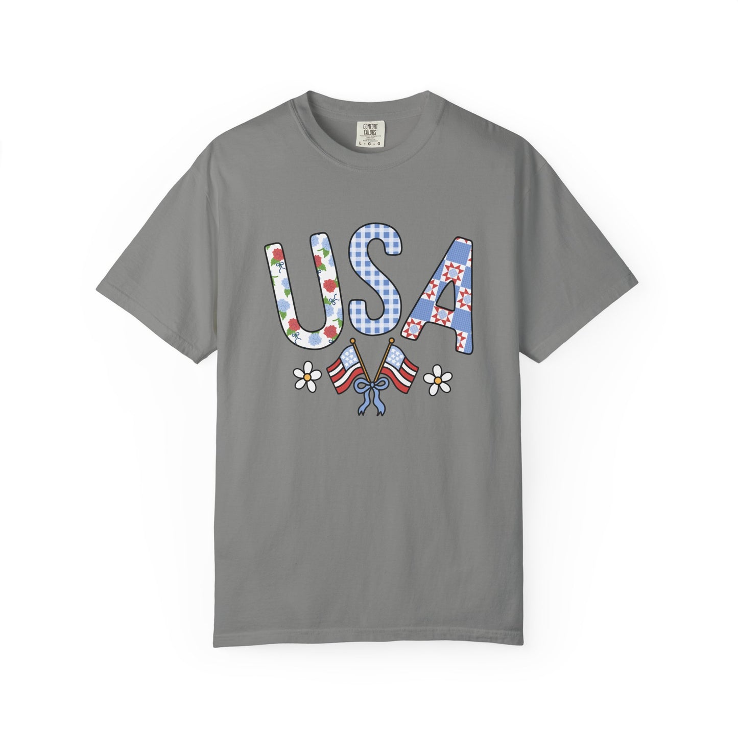 Comfort Colors-USA Floral T-Shirt