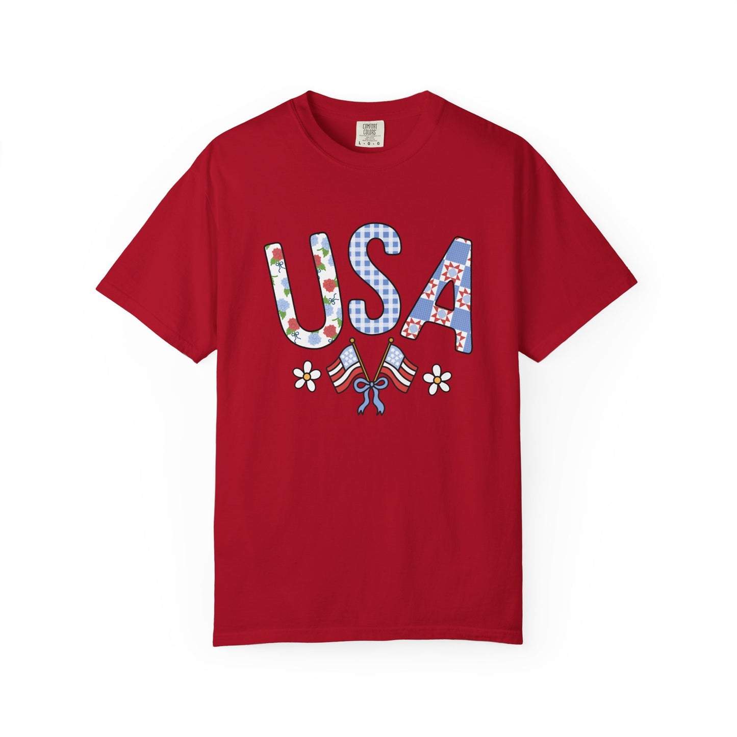 Comfort Colors-USA Floral T-Shirt