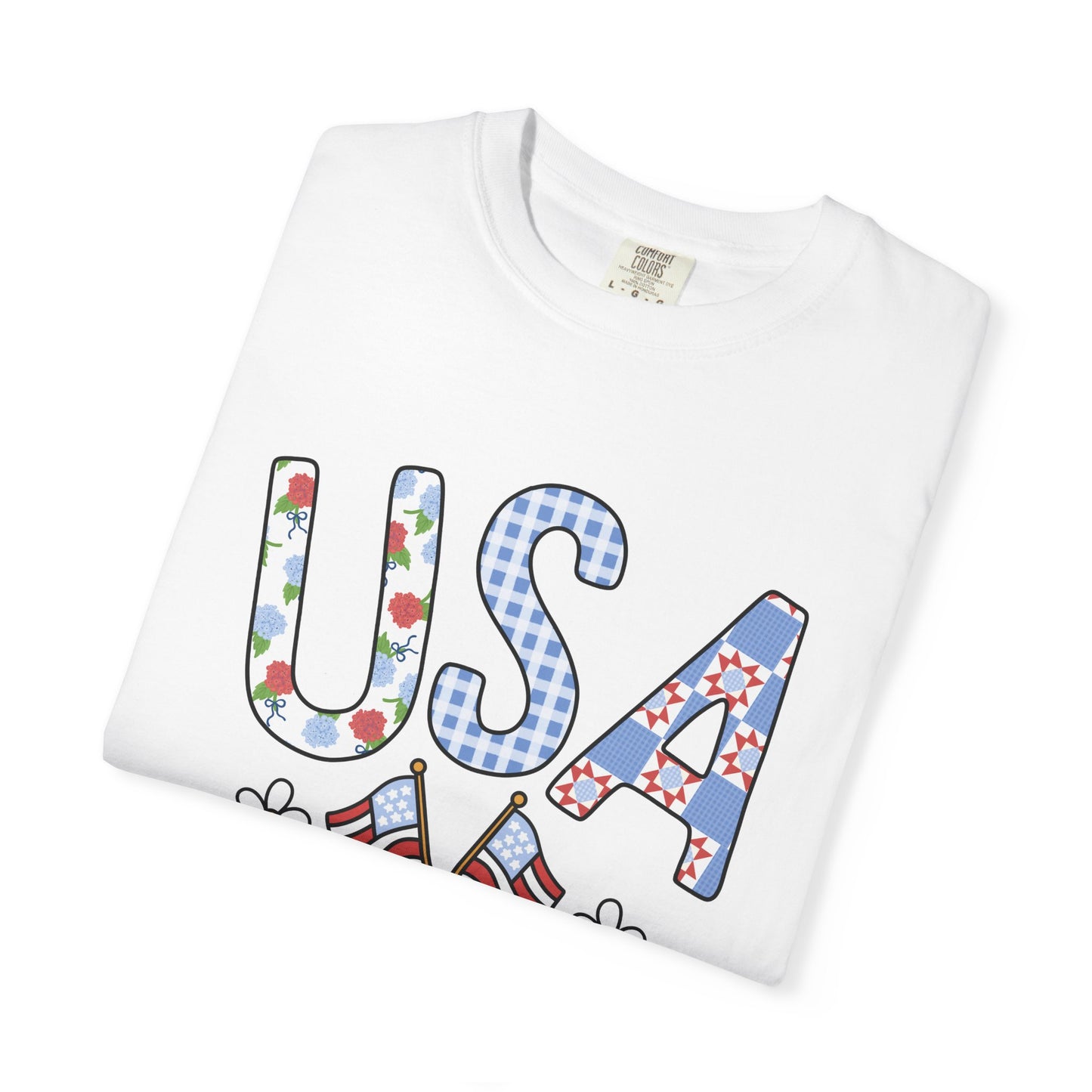 Comfort Colors-USA Floral T-Shirt